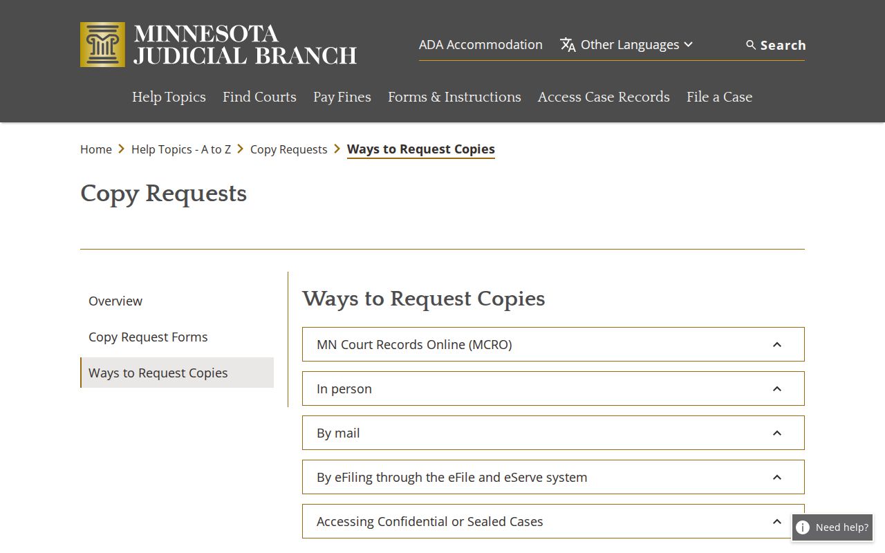 Pope County civil docket copy-request channels source