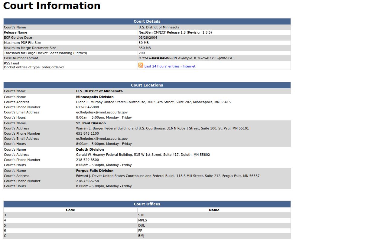 Pope County court record search federal CM ECF reference